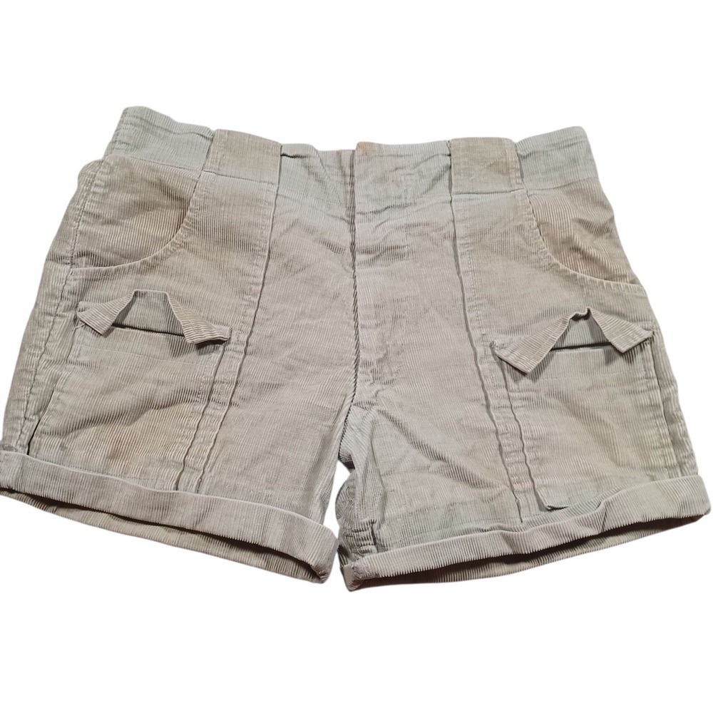 Vintage Thrashed Gorpcore Corduroy Dad Shorts Above Knee Distressed Cargo Pocket